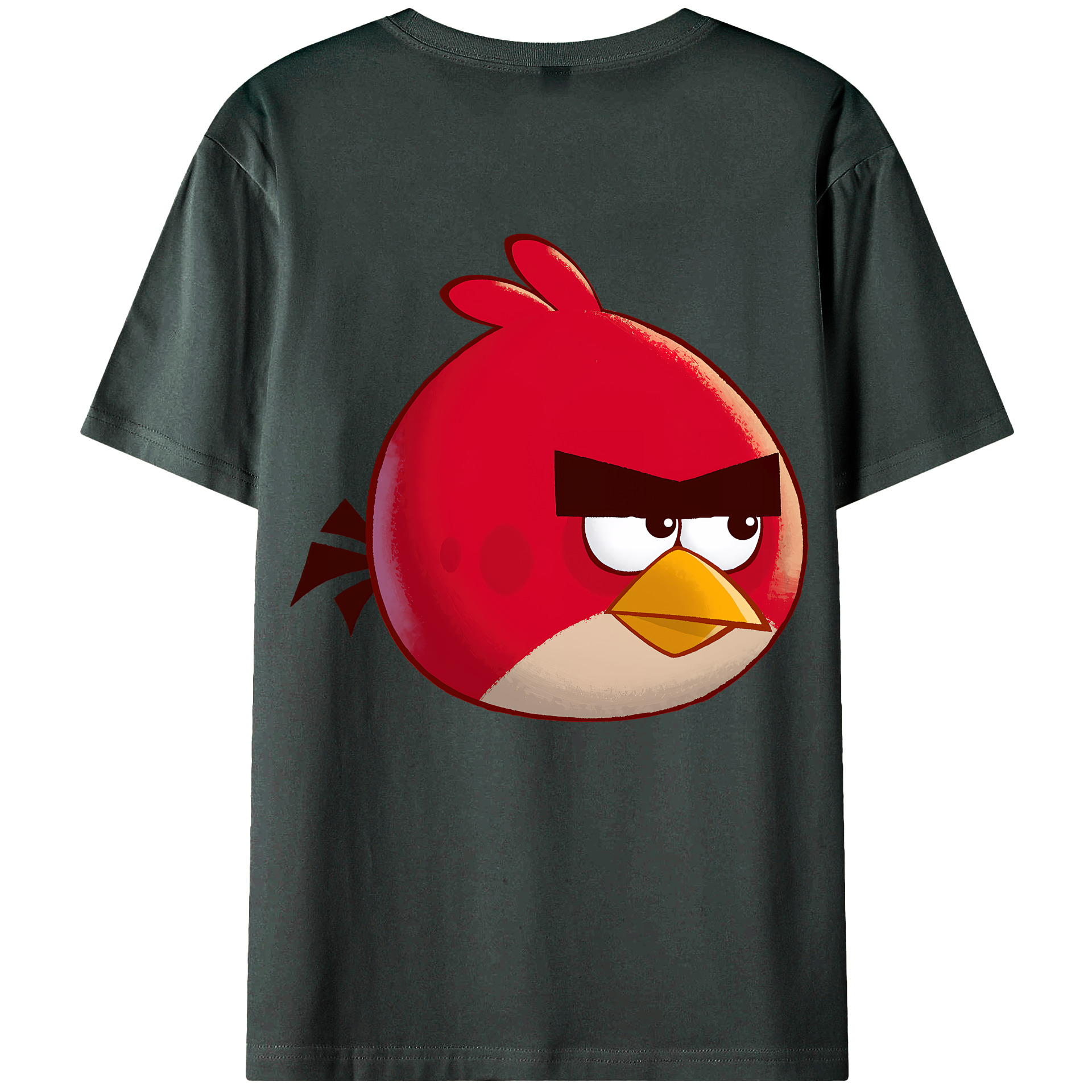 （画像用） Angry Birds アングリーバード 綿100％ メンズ半袖Tシャツ（バックプリント） 通気性